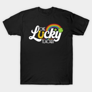 One Lucky Teacher St Patricks Day Shamrock Kindergarten T-Shirt